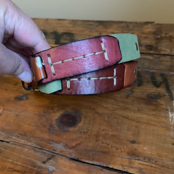 Fossil belt leather patchwork mixed colors - Picture 3 of 7